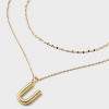 14K Gold Dipped Cubic Zirconia Duo Initial Multi-Strand Necklace - A New Day™ Gold - 4 of 4