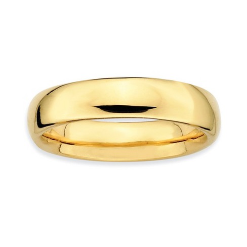 Black Bow Jewelry 14k Yellow Gold Plated Sterling Silver Stackable Polished 4.5mm Band - image 1 of 4