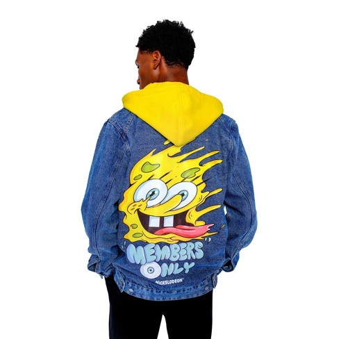 Members Only Spongebob Hooded Puffer Jacket in Blue for Men