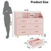 47''  Chest of Drawers, Lighted 6 Drawer Dresser with Charging Station and Storage Shelf, Wooden Dresser with 5 Metal Legs,  for Bedroom, Living Room - 2 of 4