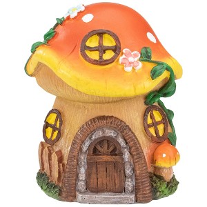 Northlight 6.25" Orange Mushroom House Outdoor Garden Statue - 1 of 4