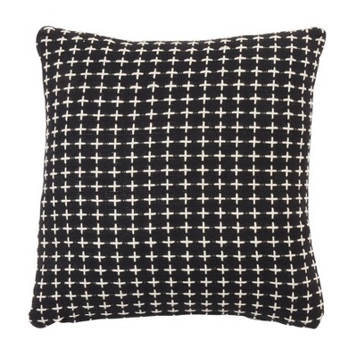 Saro Lifestyle Down-Filled Cross Thread Design Throw Pillow