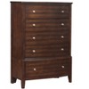 Dark Cherry Finish 1pc Chest of 5x Drawers Satin Nickel Tone Knobs Transitional Style Bedroom Furniture - 2 of 4