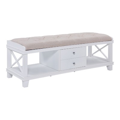 Wallis Upholstered Storage Bench White - Aiden Lane