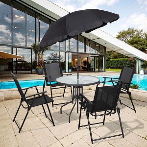 Celebalcony 4 - Person Outdoor Patio Dining Set Black - 1 of 4