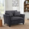 Wooakway Grey Lazy Sofa Chair 33" x 47" Comfortable Single Person Armrest Lounge Chair for Living Room Bedroom - 2 of 4