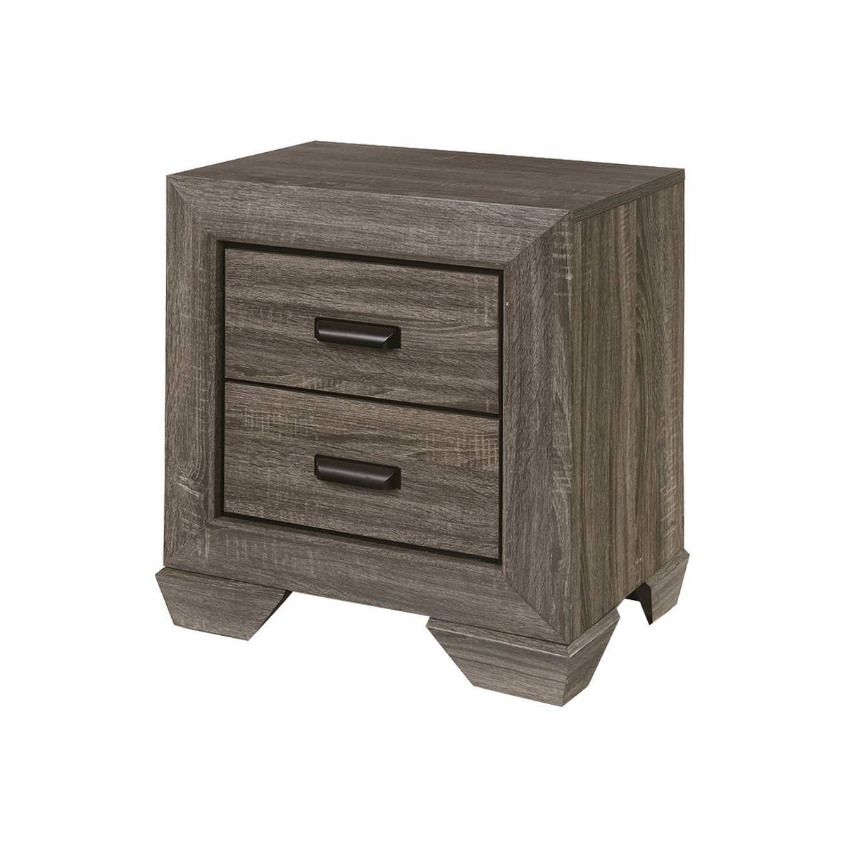 24" Lyndon Nightstand Weathered Gray Grain - Acme Furniture: English Dovetail, Metal Glides, PVC Edging