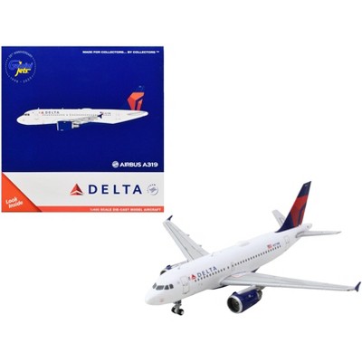 Airbus A319 Commercial Aircraft "Delta Air Lines" White with Blue and Red Tail 1/400 Diecast Model Airplane by GeminiJets
