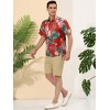 Lars Amadeus Men's Summer Floral Print Short Sleeve Button Down Beach Hawaiian Casual Shirt - 4 of 4