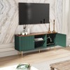 ChicFurnit Decorative Storage Cabinet Mid Century Modern TV Stand with Fluted Doors for Living Room, Green, 60.00"*19.30"*5.50" - 2 of 4