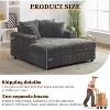 60" Oversized Chaise Lounge - Sofa bed with cup holder, USB/Type-C charging & throw pillows. Plush cozy reading chair for home. - 4 of 4