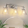 DORESshop 3-Light Chrome Wall Mirror Light, E26 Bulb Base, Metal & Glass Vanity Sconce for Bathroom, Bedroom, Dressing Area - No Bulbs Included - 2 of 4