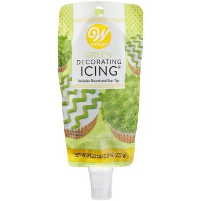Wilton Green Buttercream Icing Pouch with Star and Round Tips, 8 oz, Pack of 2