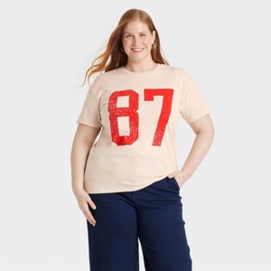 Women's Number 87 Short Sleeve Graphic T-Shirt - Beige - 1 of 3