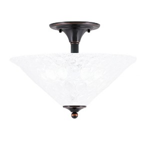 Toltec Lighting Any 2 - Light Flush Mount in  Black Copper with 16" Italian Bubble Shade - 1 of 1