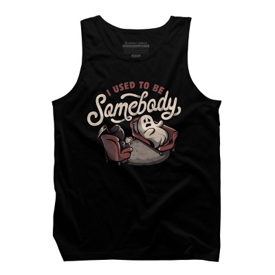 Men's Design By Humans I Used to Be Somebody - Funny Halloween Spooky Ghost Gift By EduEly Tank Top