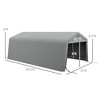 Carport 12' x 20' Portable Garage, Heavy Duty Car Port Canopy with Ventilation Windows and Large Roll-up Door - 3 of 4