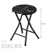 VECELO 18 in. Portable Folding Chair with Handle, Heavy Duty Round Fold Stool Chair, Foldable Stool for Indoor or Outdoor, Black/White - 2 of 4
