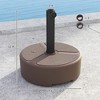 Round Patio Umbrella Base Holder, Heavy Duty Outdoor Umbrella Stand Base, Filled Up to 44lbs with Stand or 40lbs with Water for Garden, Poolside - 3 of 4