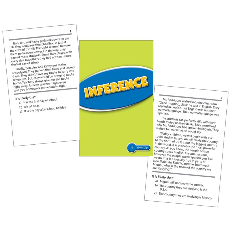Edupress Reading Comprehension Practice Cards, Inference (RL 3.5-5.0), 2 of 5