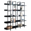 TOAOTBNBO Industrial Storage Bookshelves, Large Geometric Bookcase with Upright Panels Floor Standing Shelf for Living Room - 2 of 4