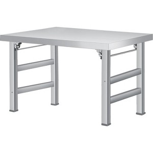 Stainless Steel Folding Work Table - 600LB Capacity, Portable Single Tier Prep Station for Kitchen, BBQ, Garage. Water & Heat Resistant. - 1 of 4