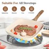 FONTOI 3 Pcs Nonstick Grill Pan for Stove Tops, Versatile Square Grilling Pan, Durable Grill Skillet for All Stoves Cooking, Beige, 9.45"*9.45"*1.57" - 3 of 4