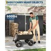 Poly Dump Cart - Heavy Duty 600lbs Garden Cart with Quick-Release Dumping & No-Flat 10" Tires, Utility Wagon for Yard Work, Landscaping, Gardening - 2 of 4