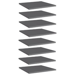 vidaXL Bookshelf Boards 8 pcs High Gloss Gray 15.7"x15.7"x0.6" Engineered Wood - 1 of 4