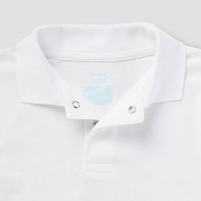 Cat & Jack Boys' 2pk Adaptive Long Sleeve Uniform Polo Shirts - Cat & Jack™ White — фото 3