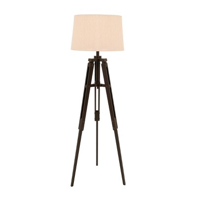 62" Contemporary Wooden Tripod Floor Lamp - Olivia & May