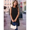 INSPIRE CHIC Women's Casual High Low Blouse Sleeveless Crewneck Asymmetrical Hem Flowy Blouse - 2 of 4