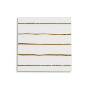 Daydream Society - Gold Frenchie Striped Petite Napkins - Pack of 16 Paper Napkins - 1 of 1