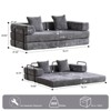 TIRAMISUBEST Modular Floor Sofa Bed with Metal Frame, 3-Seat Large Loveseat, Convertible Chenille Sleeper Couch - 3 of 4