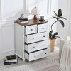 JUJABU White 5-Drawer Dresser, Modern Wood Storage Chest for Bedroom, Living Room, Hallway, or Office - 3 of 4