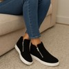 CUSHIONAIRE Hart Womens Casual Shoes with Dual Zippers- Lightweight Hidden Wedge Fashion Sneakers for Women - 3 of 4