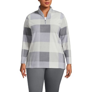 Lands' End Women's Anyweather Fleece Quarter Zip Pullover - 1 of 4