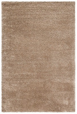 Dark Beige Synthetic Shag Area Rug - 4' x 6'