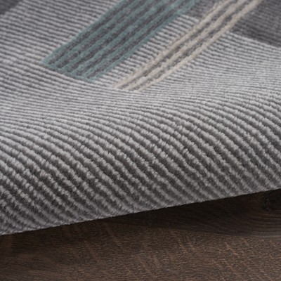 Thalia Geometric Grey Multicolor 5'3" x 7'3" Easy-Care Area Rug