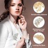 Unique Bargains Women's Flower Leaf Rhinestone Vintage Brooch Pin - 3 of 4