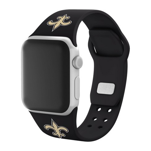 Nfl New Orleans Saints Apple Watch Compatible Silicone Band 42/44/45mm -  Black : Target