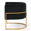 CAVINAS Modern Velvet Upholstered Accent Chair with Curved Backrest and Golden Metal Frame, for Living Room and Bedroom - 3 of 4