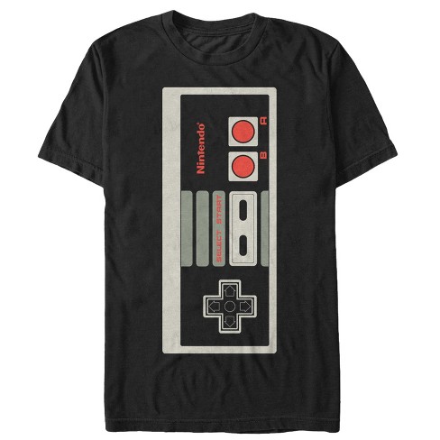 Men's Nintendo Big Nes Controller T-shirt - Black - Small : Target