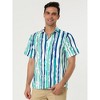 Lars Amadeus Men's Summer Irregular Printed Camp Collar Short Sleeves Button Down Hawaiian Shirt - 3 of 4
