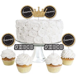 Big Dot of Happiness Hoco Dance - Dessert Cupcake Toppers - Homecoming Clear Treat Picks - Set of 24 - 1 of 4