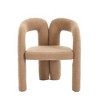 Grungis Velvet Accent Chair with Elephant Feet,Arm Chair Curved Circular Backrest,Upholstered Accent Chair for Living Room,Beige,Set of 2 - 4 of 4