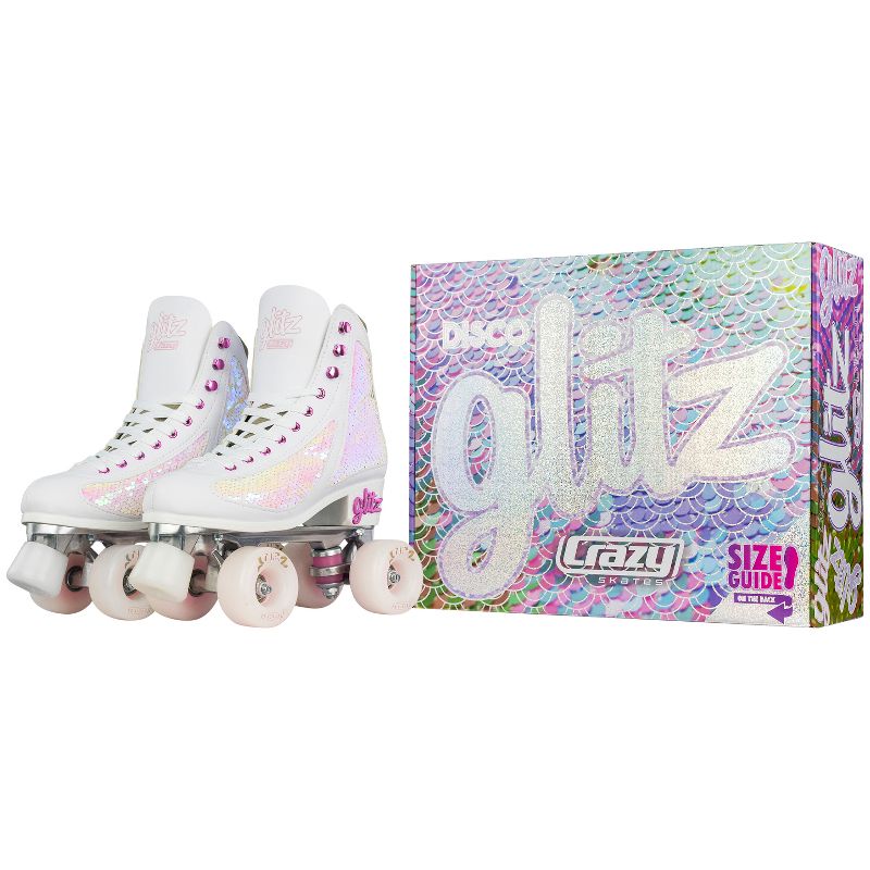 Crazy Skates Glitz Roller Skates For Women And Girls - Dazzling Glitter Sparkle Quad Skates, 5 of 7