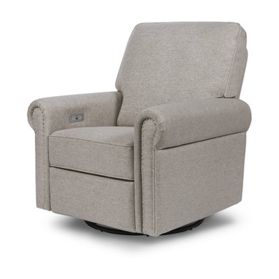 Million Dollar Baby Classic Linden Power Recliner and Swivel Glider, Greenguard Gold Certified - Performance Gray Eco-Weave