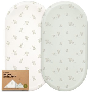 KeaBabies Bassinet Sheet for Baby Girls, Boys, 2-Pack Isla Fitted Bassinet Sheets, Bassinet Mattress Sheets - 1 of 4