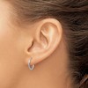 Black Bow Jewelry 1.5mm x 15mm 14k White Gold Satin Diamond-Cut Endless Hoop Earrings - 3 of 4